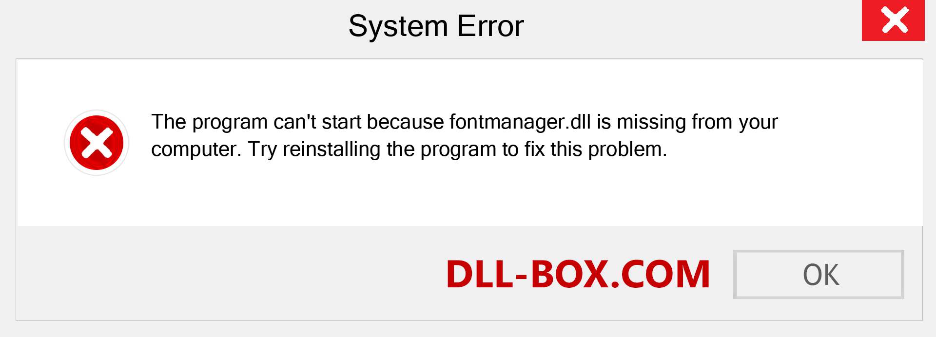  fontmanager.dll file is missing?. Download for Windows 7, 8, 10 - Fix  fontmanager dll Missing Error on Windows, photos, images